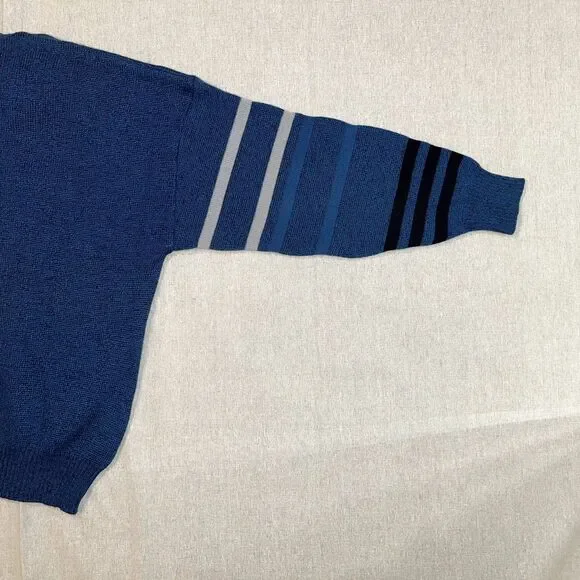 St. Croix KnitsVintage 90s Wool & Mohair Blue Long Sleeve SweaterMedium